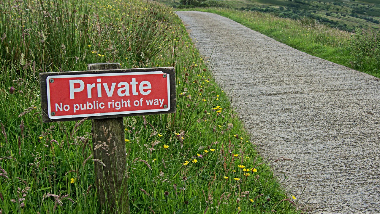 private, sign, warning